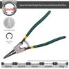 7-Inch Multifunctional Snap Ring Pliers for Internal/External Use: Yellow Handle - Ideal for Small Retaining Rings with Straight Jaw Design