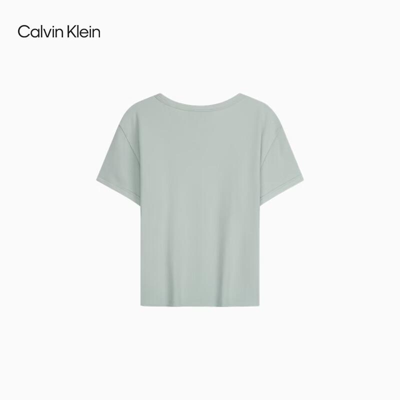 Calvin Klein Jeans Women's CK Logo Ribbed Slim Fit Tee