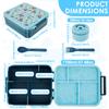 1700 ML Lunch Box Microwavable Bento Box Leakproof Storage Boxes with 300ml Soup Jar Food Container for Students Adults School