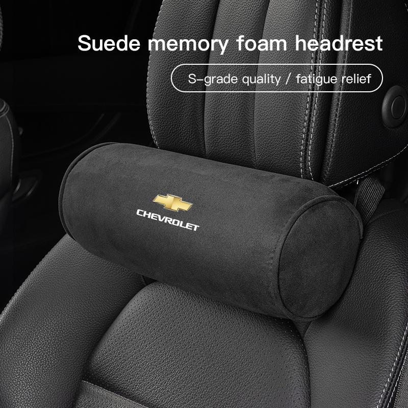 Suede Leather Car Seat Headrest Memory Foam Comfort Neck Pillow For Chevrolet Spark Captiva Cruze Tracker Epica Optra Z71 Aveo
