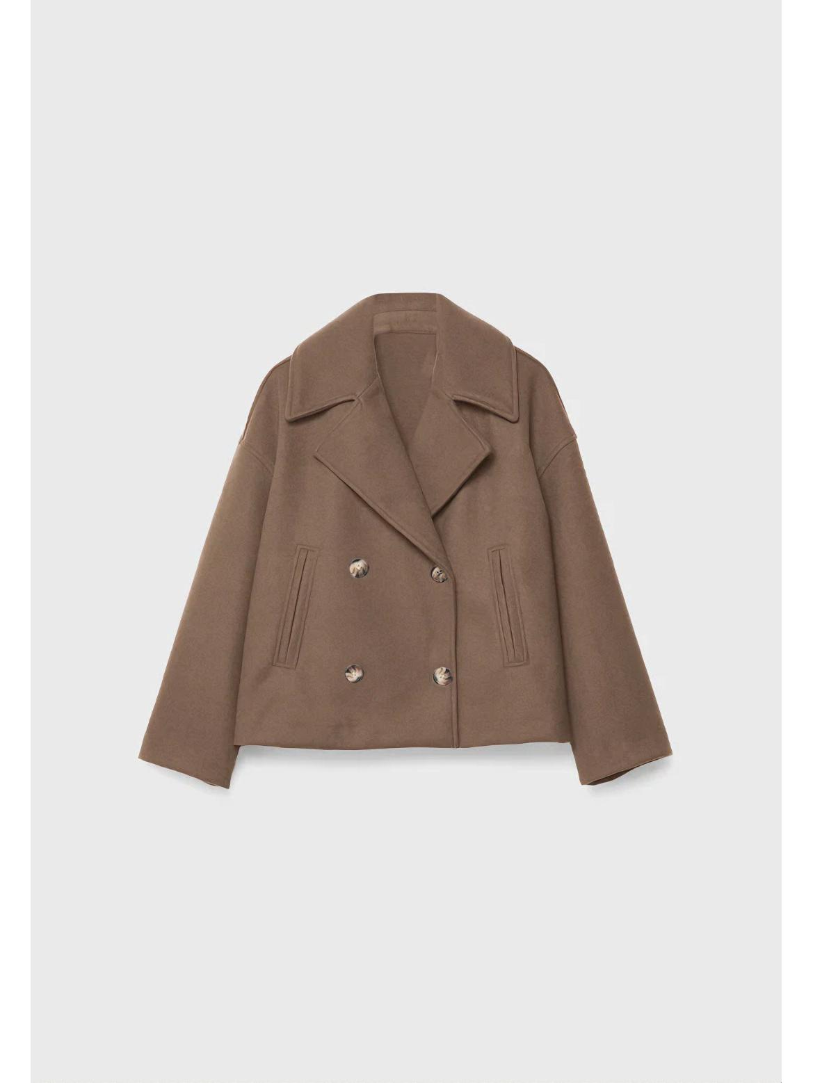 2025 Autumn Women s European Style Double-Breasted Wool Coat – Fashionable, Simple, Versatile 2XL верблюд