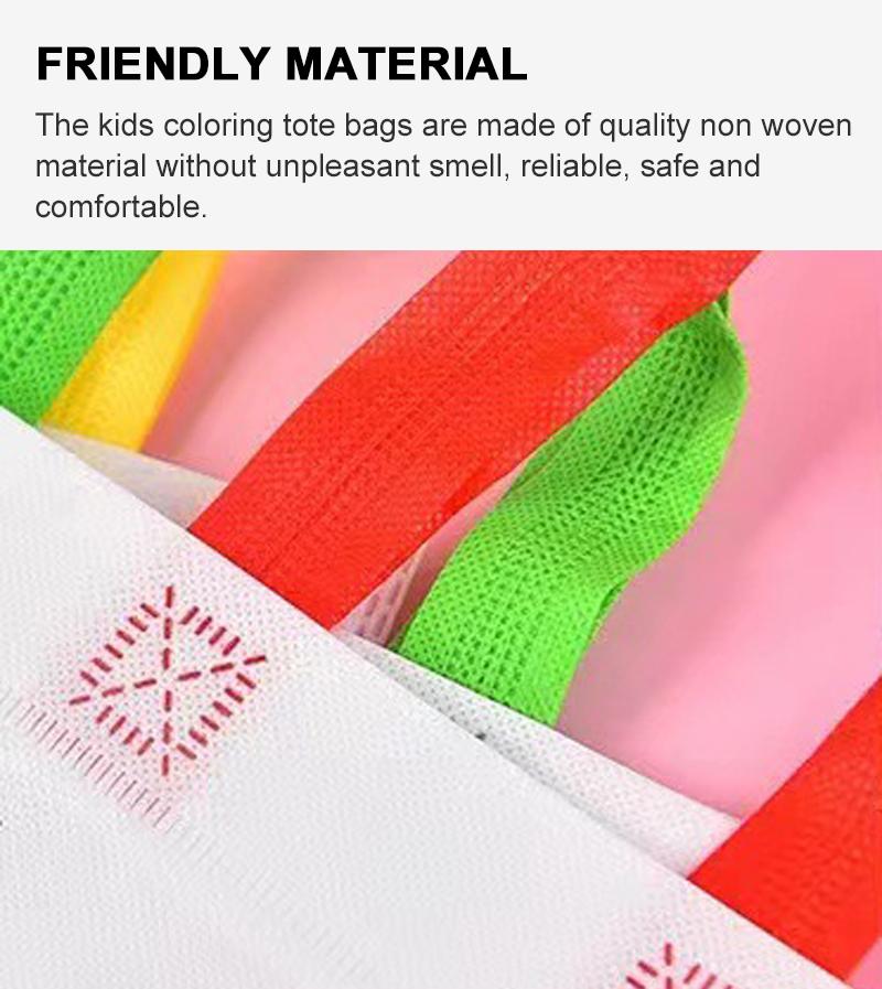 10PCS PDIY Graffiti Bag with Coloring Marker Carnival Animal Art Party Goodie Bags for Kids Reusable Mini Non-woven Shopping bag