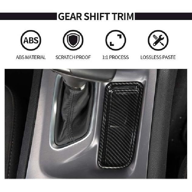 For 2015+ Dodge Charger Console Gear Shift Storage Box Cover Trim Carbon Fiber