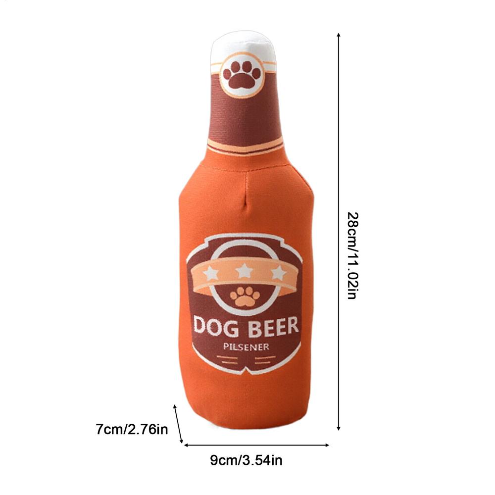 Giocattoli Stridenti per Animali a Forma di Bottiglia di Birra Peluche Giocattolo da Masticare per Cani Stridente Interattivo Resistente al Morso Giocattoli per Cani Piccoli e Grandi