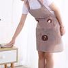 Cute Bear Cooking Restaurant Design Sleeveless Kitchen with Apron Cover Pocket
