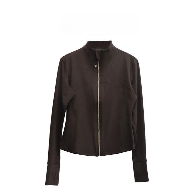 Nude Feel Women's Slim Fit Long Sleeve Yoga Jacket: Stand Collar, High-End Autumn/Winter Fitness Apparel