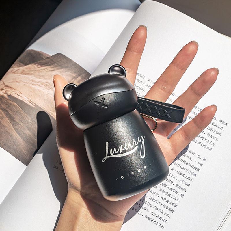 Neue Vakuum-Thermosflasche, isoliert, Edelstahl, niedliche Wasserflasche für Mädchen, Thermo-Kaffee-/Tee-Trinkflasche