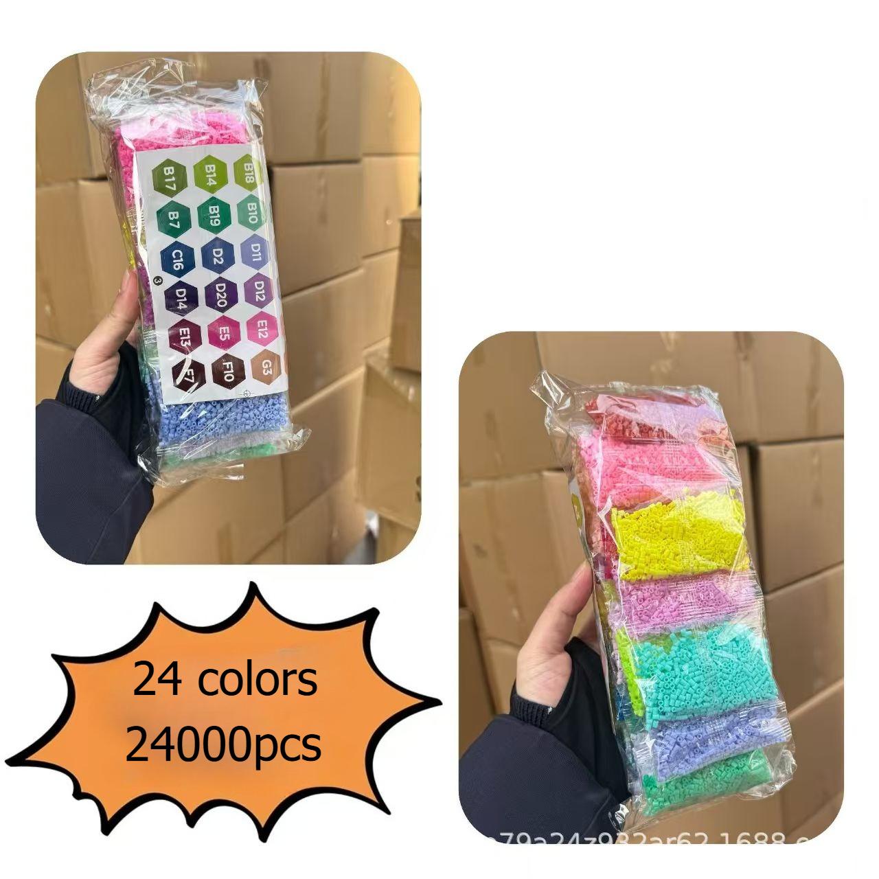 24000 Stuks 24 Kleuren 2,6 Mm Mini Smeltkralen Pixel Puzzel Strijkparels Voor Sieraden Maken Diy Handgemaakt Educatief Speelgoed