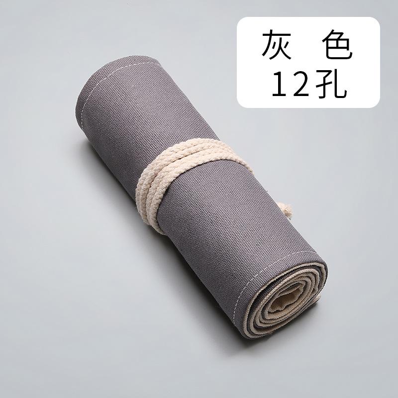 12/24/36/72Holes Pencil Case School Supplies Student Art Pen Bag Pouch Canva Pen Wrap Roll Cosmetic Brush Pen Storage Stationery