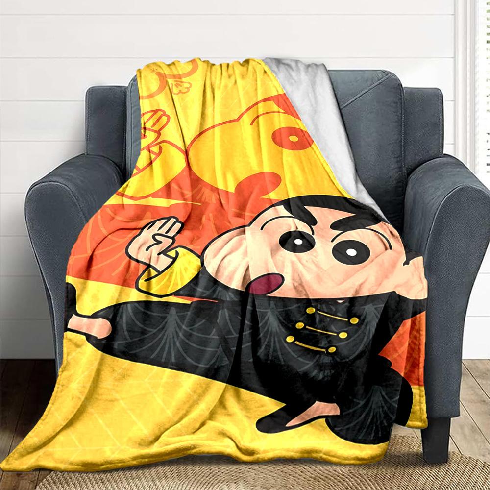 1pc Crayon Shin Chan Blanket Lightweight Flannel Blanket Throw Blanket For Sofa, Bed, Travel, Camping, Livingroom, Office, Couch