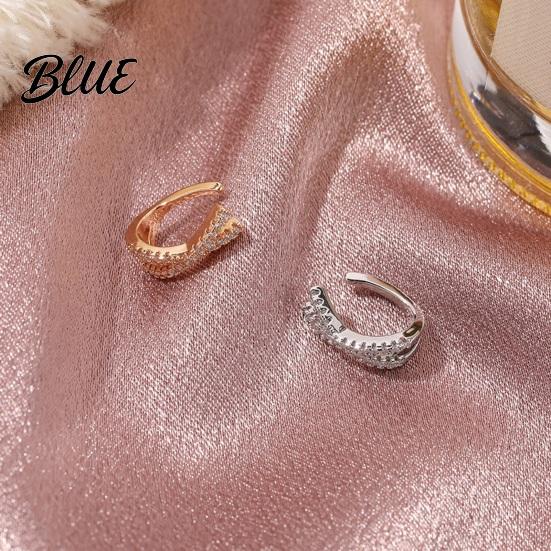 Non-pierced Ear Clip 1Pc Women Cuff Non-Pierced Clip-on X-Shaped Rhinestone