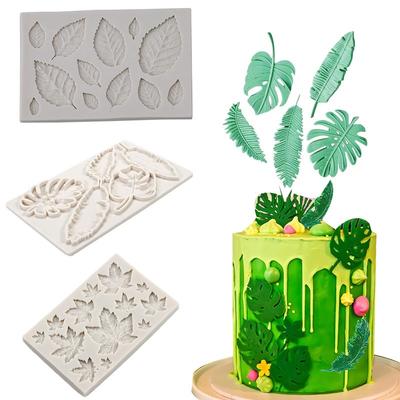 Stampi 3D in Silicone a Forma di Foglia e Piuma per Decorazione Torte Fondant Sugarcraft Stampini per Cioccolato Fai da Te Strumenti Accessori per Biscotti