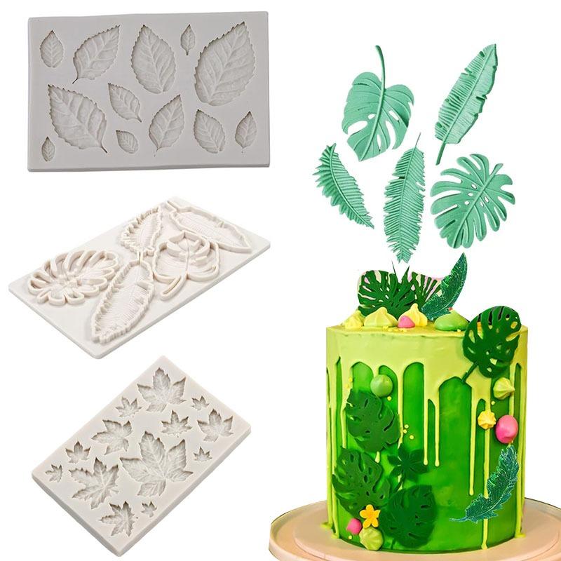Silicone 3D Leaf Feather Molds for Cake Decorating Fondant Sugarcraft Moulds for Chocolate DIY Biscuit Baking Tools Accessories