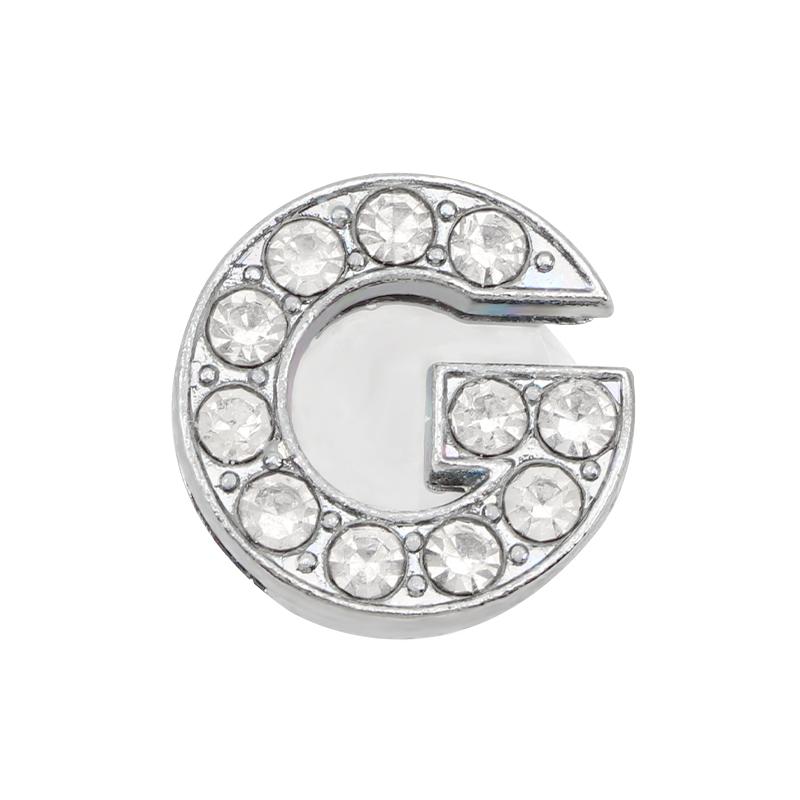 1PC Shoe Charms Glitter Rhinestone Letter Crystal Alphabet Shoes Charm Decorations Jewelry Slider Bracelet Wristbands Accessorie