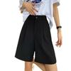 Women's High Waist Black A-line Casual Summer Shorts - Slimming, Loose Fit, Wide Leg, Mid-Length