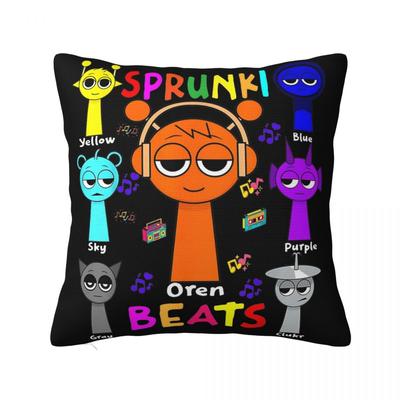Incredibox Sprunki Povlak na polštář Tištěný Polyesterový Povlak na polštářek Dárek Hororová hra Povlak na polštář Domov Se zipem 40X40cm