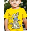 European Size Boy Rabbit and Egg Print Stylish Versatile Casual T-Shirt