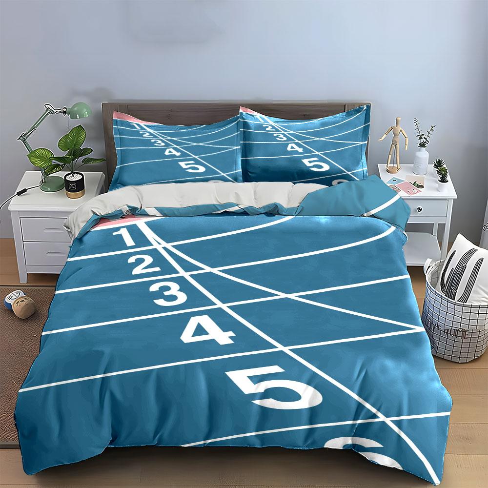 Numbered race track lanes. Bedding sets Duvet cover sets Duvet covers Pillowcases(1*Duvet Cover 2*Pillowcases without duvet insert)