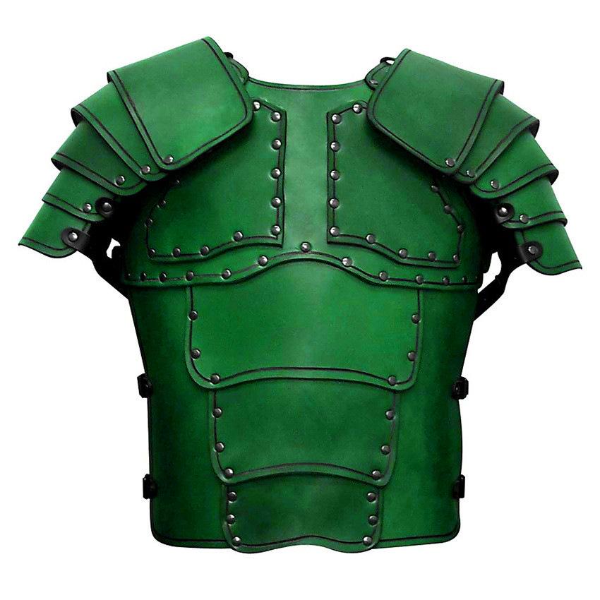 Medieval Nordic Viking Warrior Leather Armor Cosplay Prop зелёный
