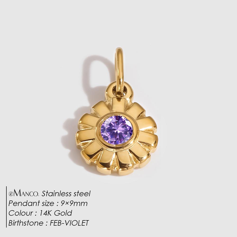 EMANCO Stainless Steel Flower Pendant Shiny Colorful Rhinestones High Quality Metal Charms Making Women's DIY Necklace Bracelet