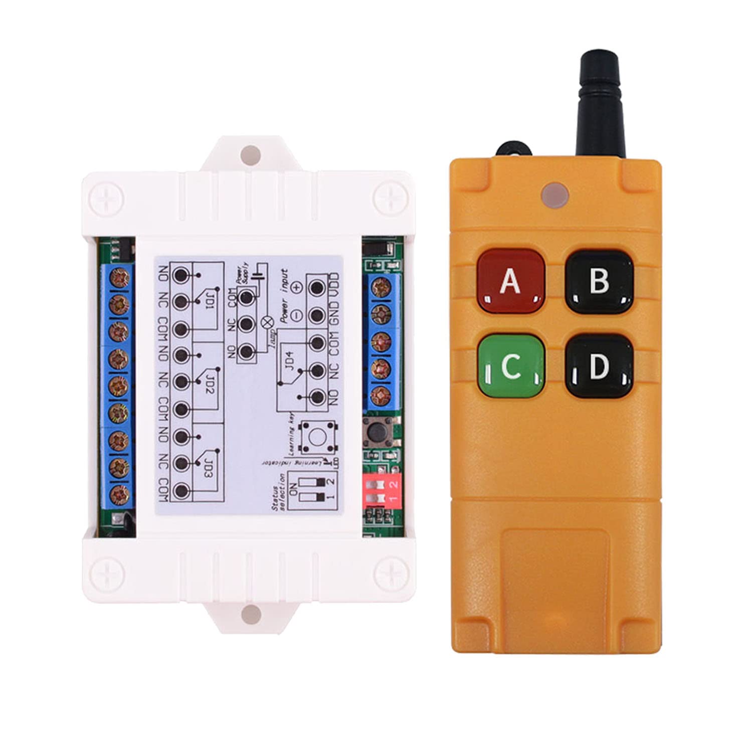 

CENTURY AOKE DC 12V 24V 30V Беспроводной переключатель с дистанционным управлением 10A 4 канала 315 МГц Высокая мощность 500 м Большое расстояние Дистанционное управление оранжевый