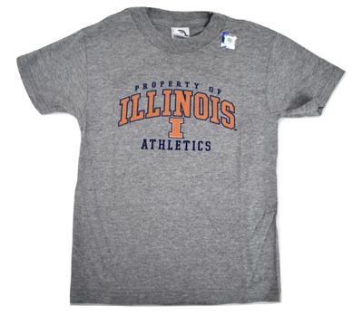 NCAA Jugend Jungen Eigentum der Illinois Fighting Illini Graues Shirt Neu S, M, L, XL
