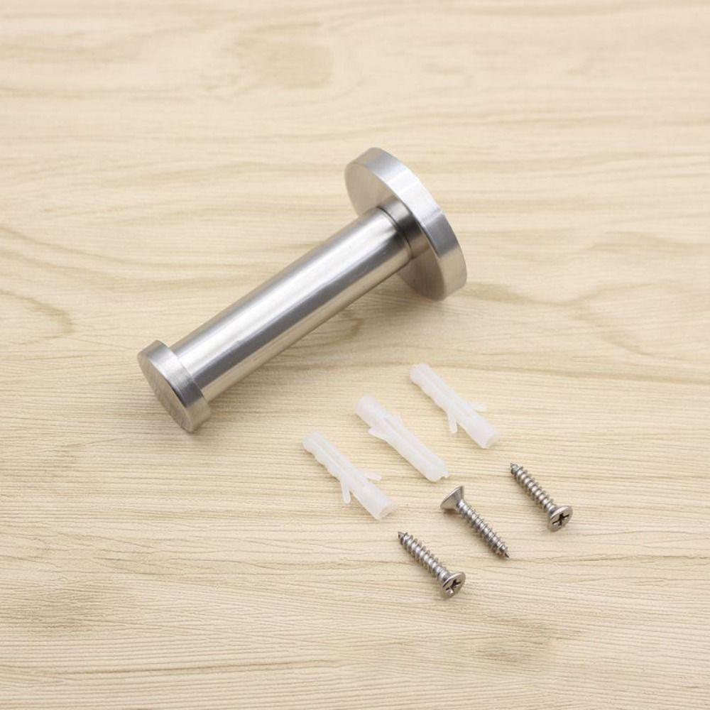 1Pcs with Screws Single Clothes Hook Cylindrical Wall Punching Hook New Hat Towel Rack