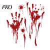Kitchen Wall Decoration Halloween Blood Handprints/Footprints Stickers, Removable Decals, Spooky Waterproof Moisture-proof Sticker Window