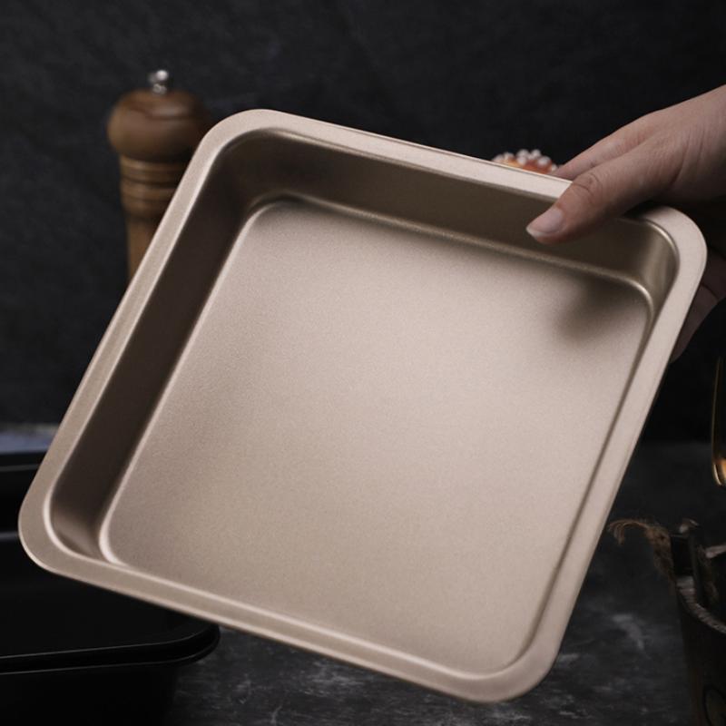 6/8 tum Fyrkantig Bakplåt Non-Stick Kolstål Rostbrödskaka Bröd Baguette Ugn Bakverk Paj Pizza Kakform Bakform