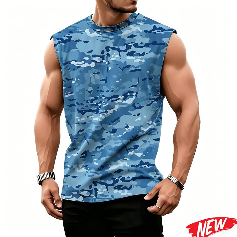 Camouflage Pattern Tank Top For Men Cool 3d Printed Camo Sleeveless T Shirts Summer Casual Tee Street Sports Loose Tank Tops