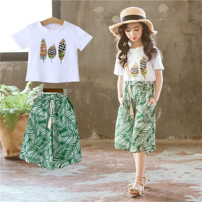Summer Baby Girls Clothes Sets Outfits Kids Clothes Short Sleeve +Pants Children Clothing Set 3 4 5 6 7 8 9 10 11 12 Years