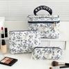 Airfriend Flower Makeup Bag Large Cosmetic Organizer Bag Woman Travel Toiletry Set Of Cosmetic Bags 3 Pcs Quilted Makeup Bag