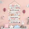 Inspirational Girl Room Decor Motivational Wall Art Plaque Positive Affirmations Hanging Wooden Sign for Girls Kids Room Nursery Toddlers Playroom