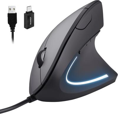 2026 Innovation Leichte Kabelmaus mit USB Ergonomisches Design für Homeoffice und Kompatibel mit Mac Schwarz 5-Tasten Vor/Zurück-Tasten,