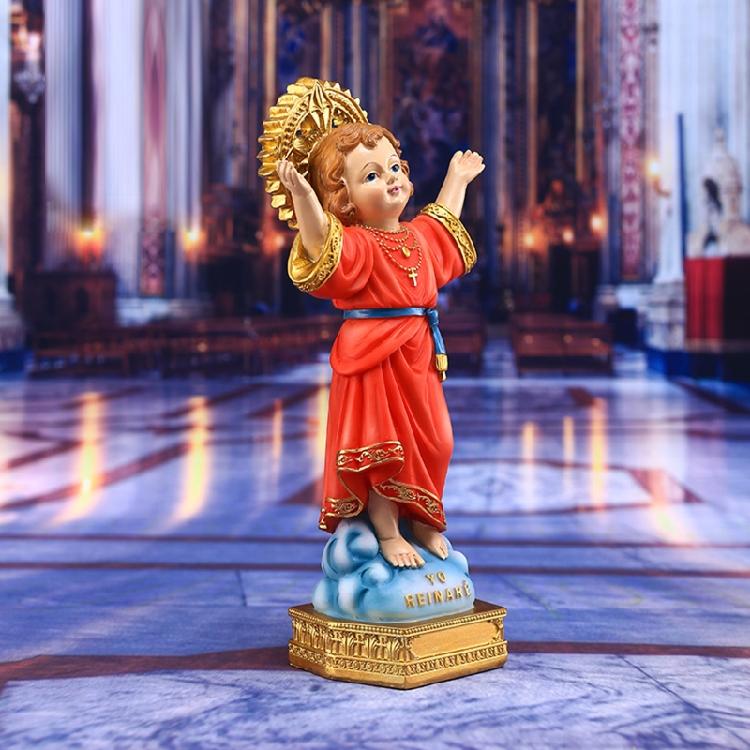 Statua Figurine Bambino Divino Resina Statua Religiosa Regalo Decorazione Casa Cattolica