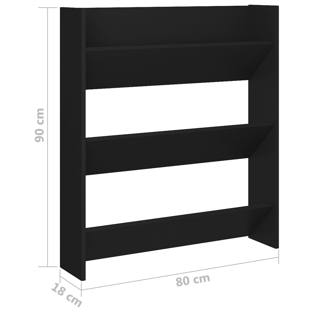 Einfacher Wandmontierter Schuhschrank Für Den Flur Mit Mehreren Ablageflächen, 80x18x90 Cm