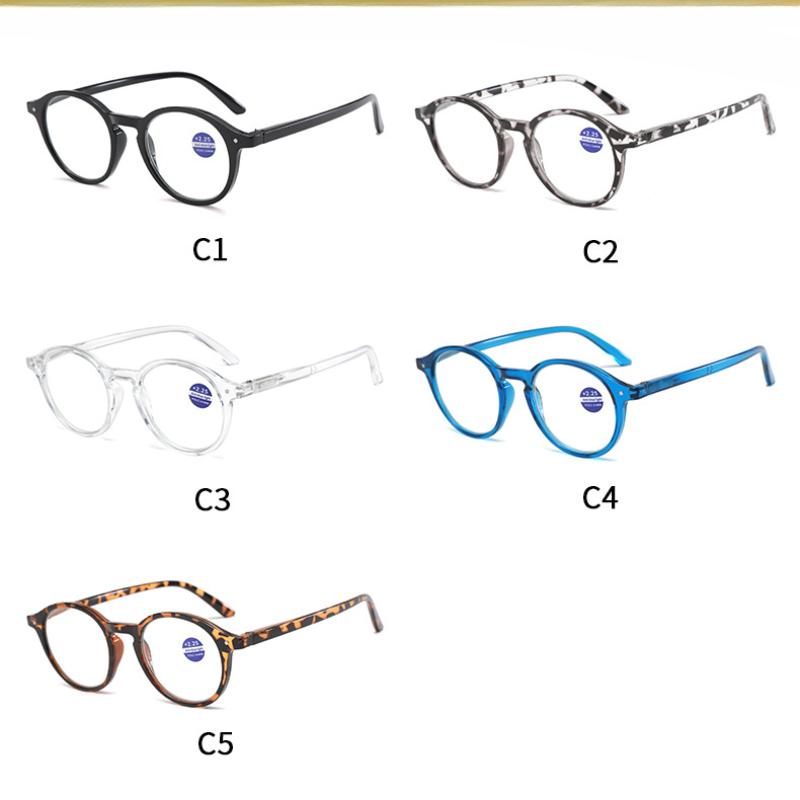 Retro Reading Glasses Women Ultralight Ellipse Frame Mens Glasses Blue Light Glasses Presbyopia EyeGlasses