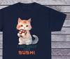 Ich liebe Sushi T-Shirt Anime Katze T-Shirt Manga Japanische Kleidung Cosplay Otaku