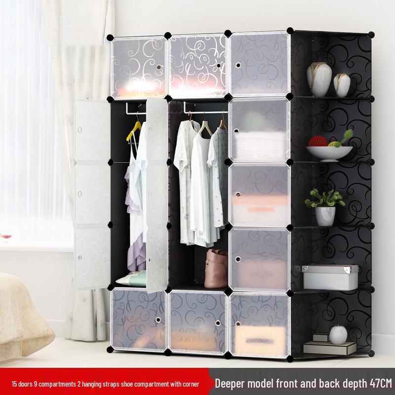 Vanden Minimalist Plastic Wardrobe: Children's & Adult Bedroom/Dorm Single Resin Storage Closet
