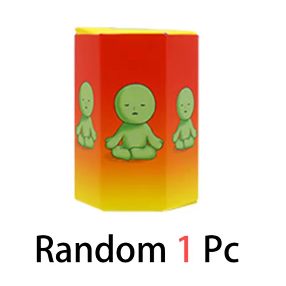 Smiski Yoga-Serie Überraschungsbox – Leuchtend grüne Figur, Kawaii-Nachtlicht, niedliches Sammlerstück, Weihnachtsgeschenk