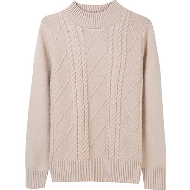 Autumn and Winter Women's Semi-high-neck Sweater Knit Shirt Slim Knitted Base Top Suitable for Inner Wearing with Short Sweater