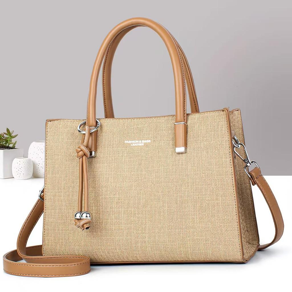 Minimalist Pu Tote Bag With Zipper Pockets For Daily Commuting Women