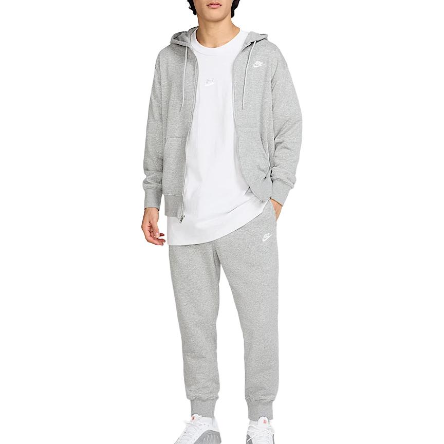 Nike Club Zip-Up French Long Sleeve Hoodie Men Hoodies Gray FN3885063