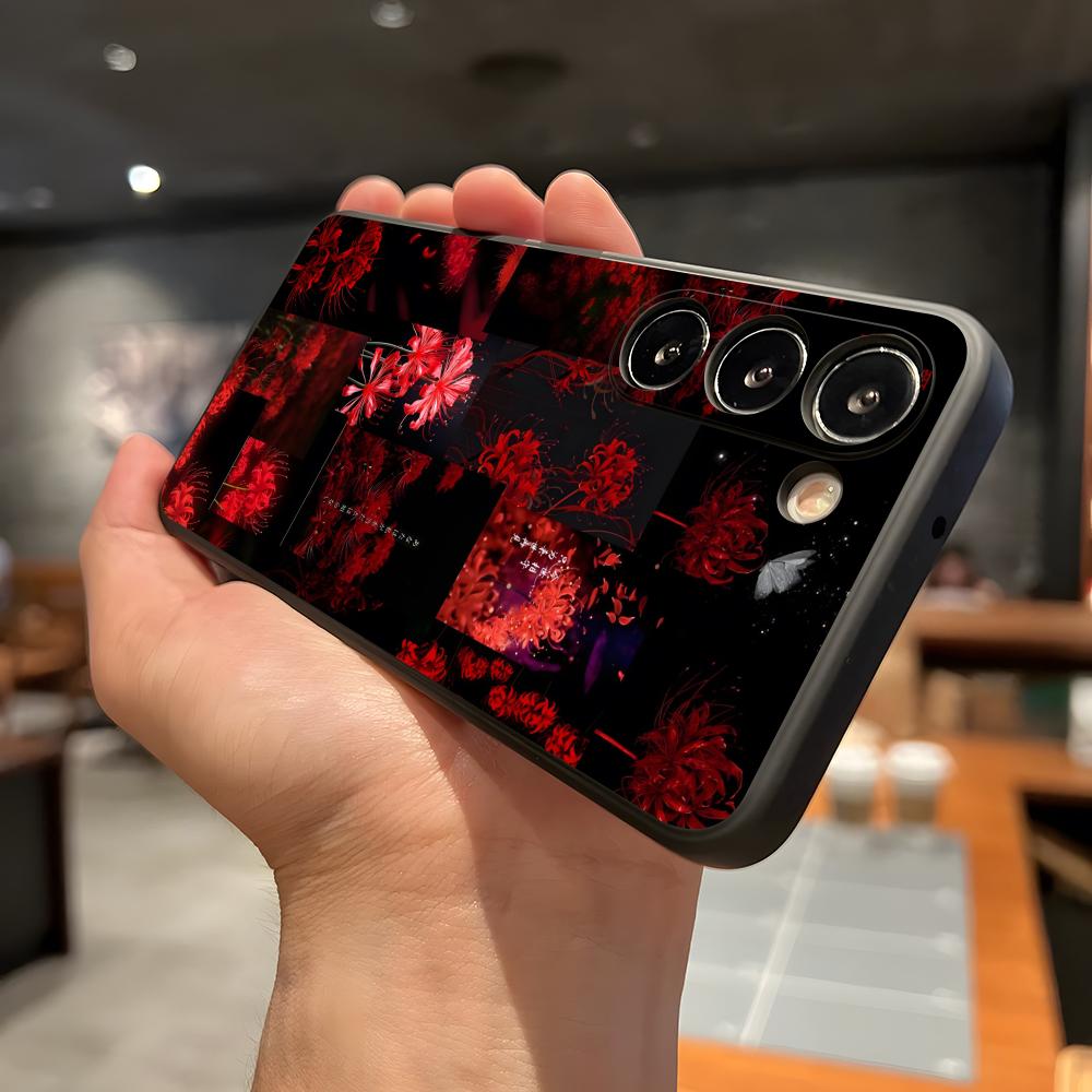 Red Spider Lily Flower Of Hell Phone Case For Samsung A56 A36 A26 A16 A15 A25 A35 A55 A14 A34 A24 A54 Black Soft Shell