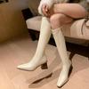 Fashion Zipper Women 'S High Boots Leather Elegant Thigh High Boots Female Fashion Party Shoes Autumn Winter Designer