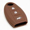 [IKT] Silicone Cover for Nissan Cars, Intelligent Key, 3 Buttons, Brown, X-Trail, Cima, Tiana,