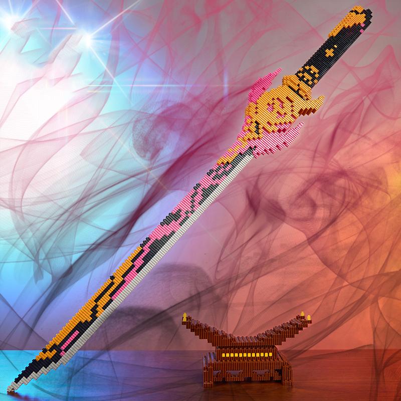 Non-Toxic Samurai Sword Building Blocks Anime Ninja Weapon Model Assembly Bricks Children Toy Idea Desktop Decoration Children Holiday Gifts