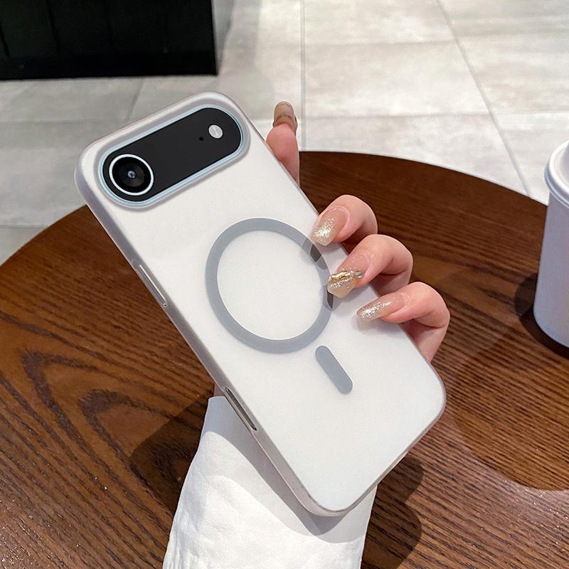 

Fashion INS Pure Color Frosted Slim PC Translucent Charging Magnetic For IPhone 17Pro Max Air 16E 15 14 13 12 11 Plus Hard Cover iPhone17 Pro