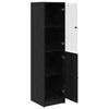 Highboard In Black Oak Look 35 X 37 X 142 Cm Engineered Wood