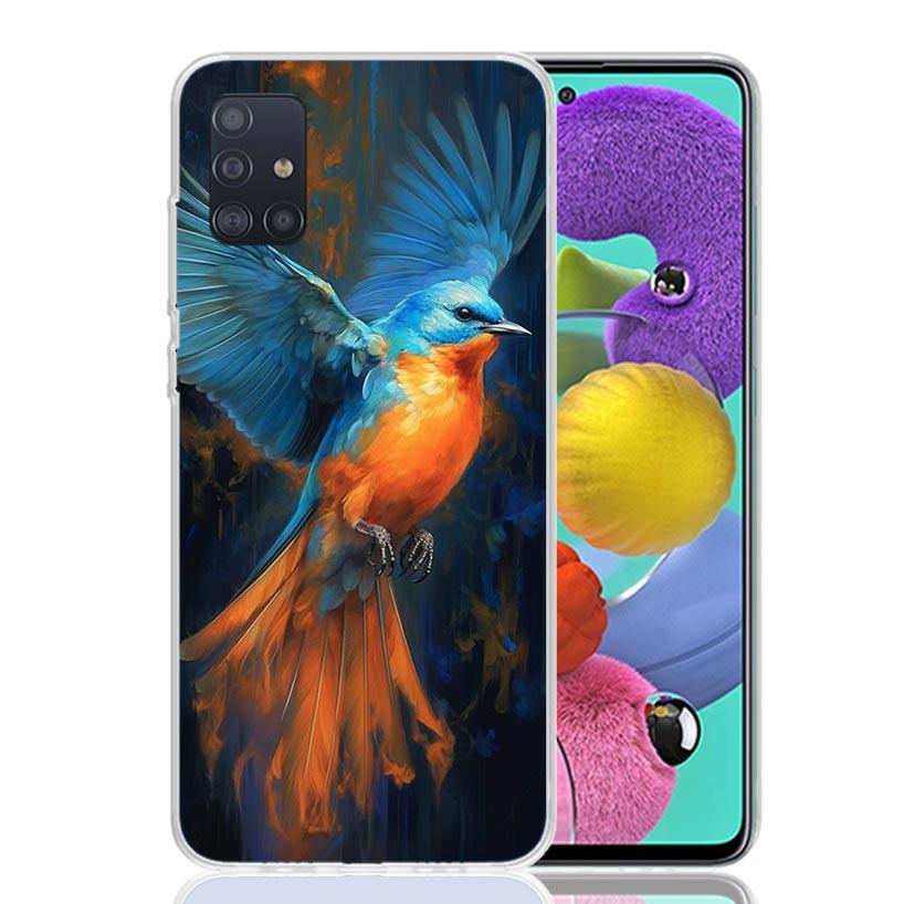 Animal Oil Painting Bird Phone Case For Samsung Galaxy A52 A32 A22 A12 A02S A50S A30S A51 A31 AA71 Note 20 Ultra 10 S10 Plus Gal